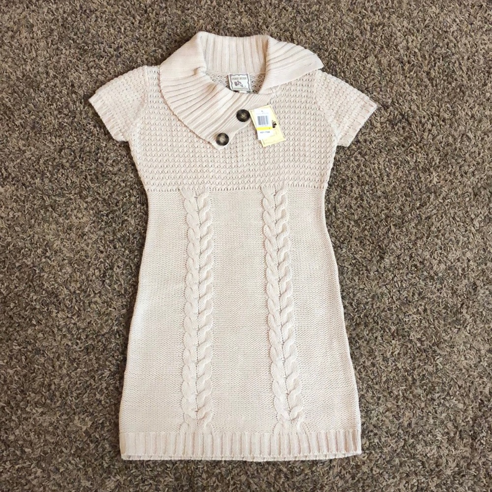 Pink Rose Sweater Dress